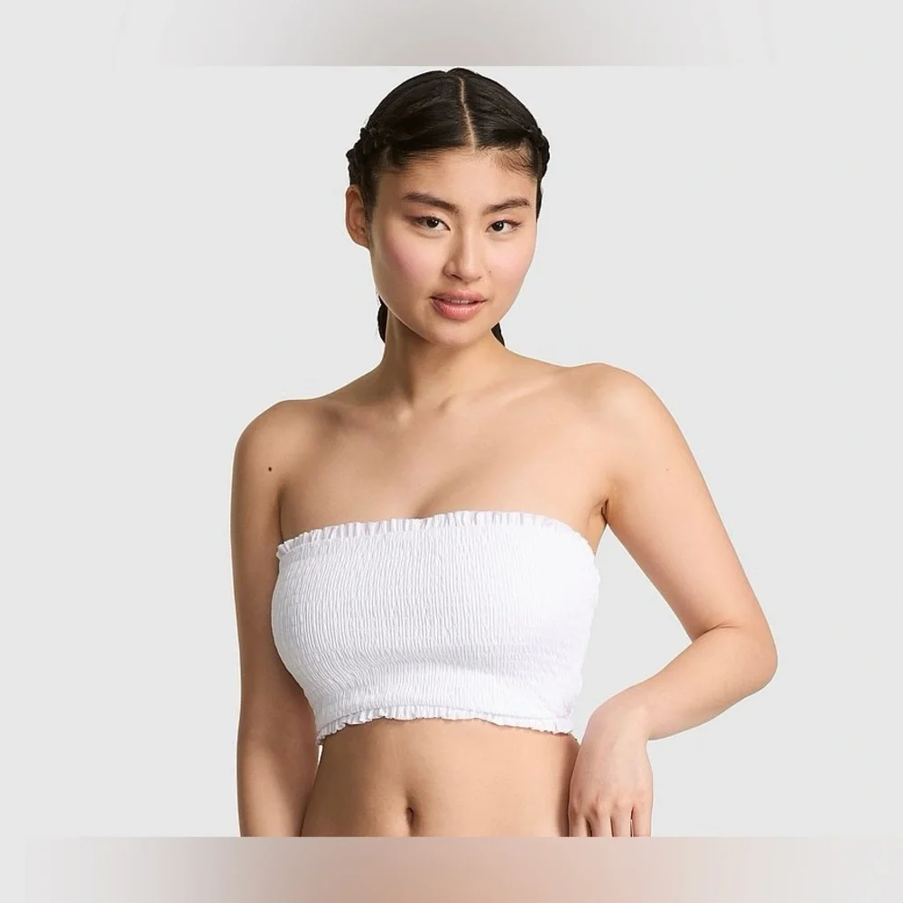 NWT Frankie’s Bikinis Iris Rib Top & Rosemary Itsy Rib Bikini VS White Size S
